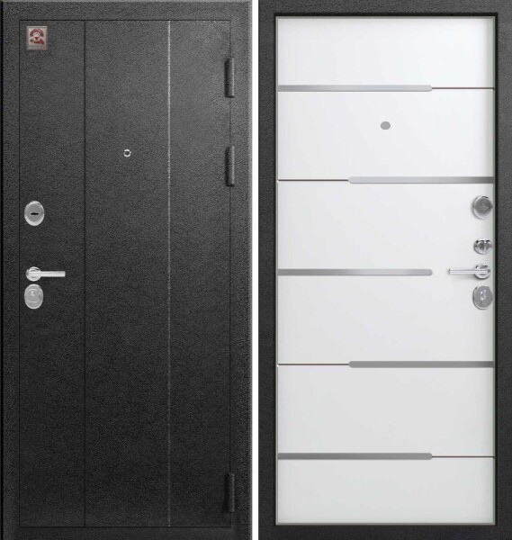 Входная дверь, Центурион, C-108, Серый муар/Софт белый