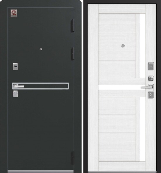 Входная дверь, Центурион, LUX-3, Черный муар/Сноу