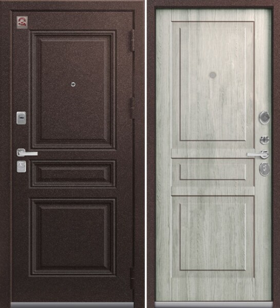 Входная дверь, Центурион, LUX-14, Шоколад букле/Полярный дуб