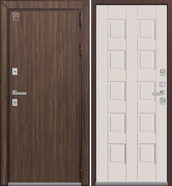 Входная дверь, Центурион, Т-3 Premium, Медный муар+Вайлд/Белый скол дуба