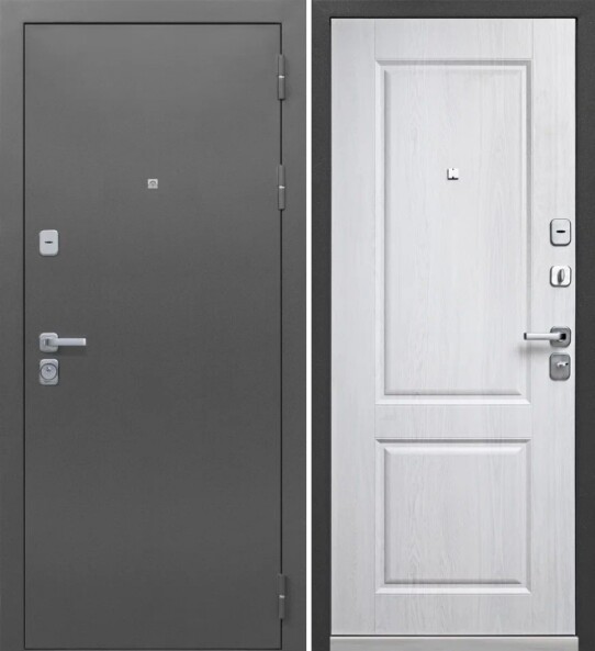 Входная дверь, Luxor 2 мм, Серебро/Астана милки
