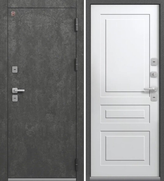 Входная дверь, Центурион, Т-9 Серый камень/Софт белый